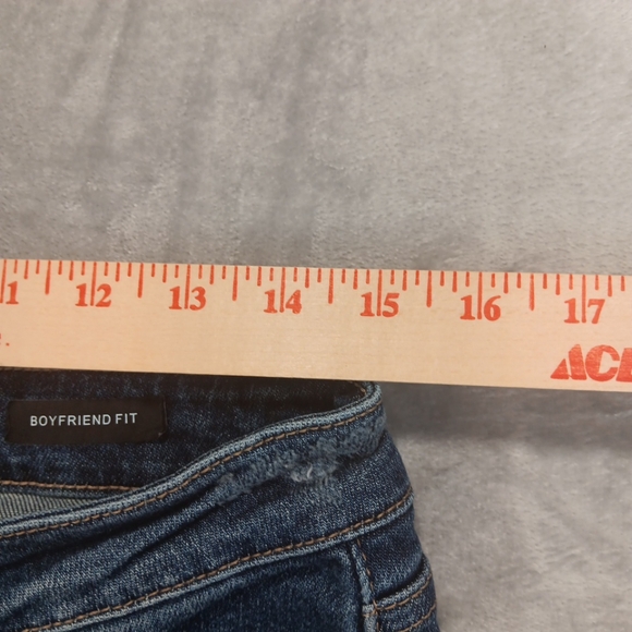 Judy Blue Sz 13/31 Distressed Jeans Boyfriend Fit Ripped Denim Dark Wash Womens - Picture 8 of 11